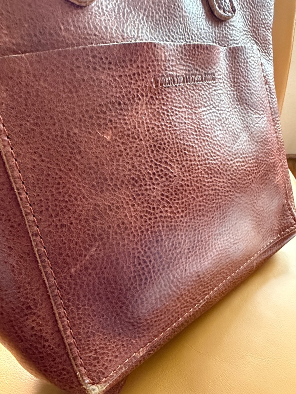 Portland Leather Brown Convertible Shoulder Tote - Picture 7 of 7